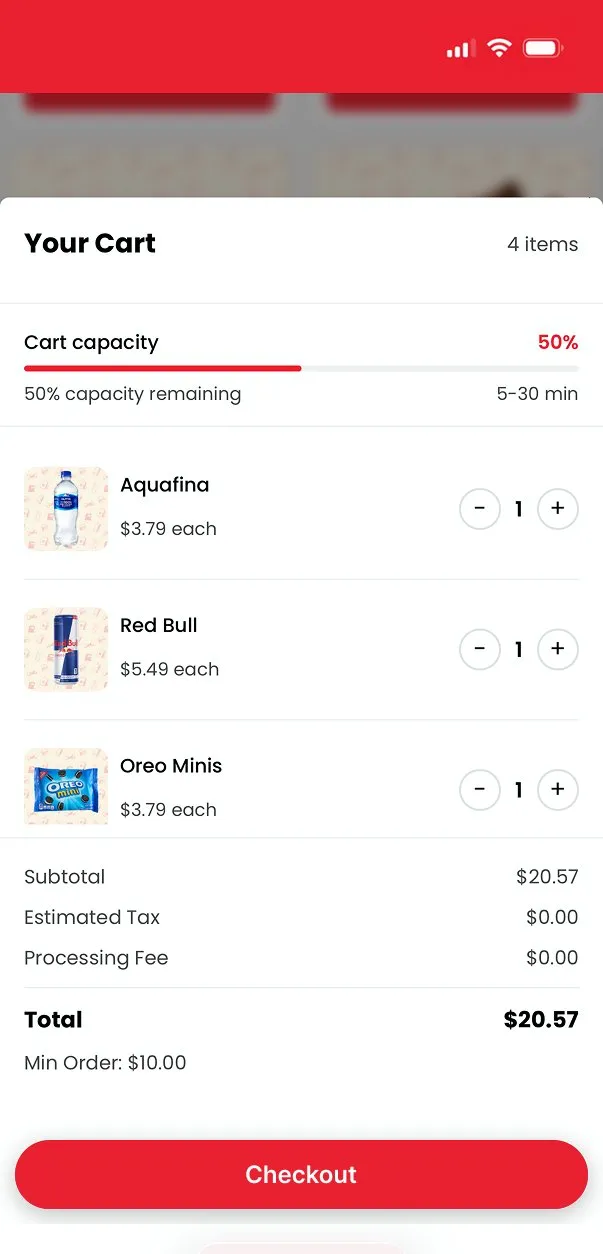 RoomRunner guest app checkout screen